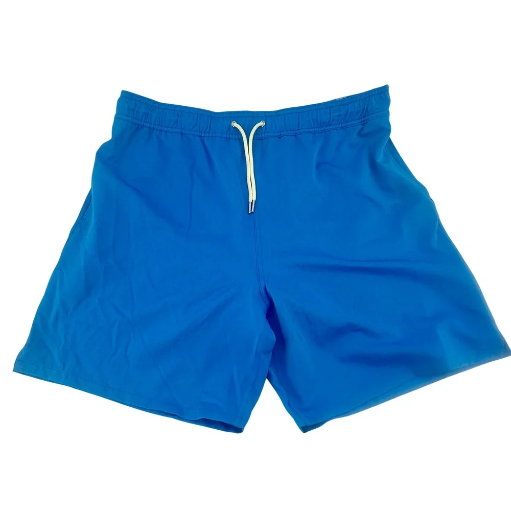 Robert Graham Swim Trunks Mens Large Azure Blue Floral Pocket Regular Modern New
